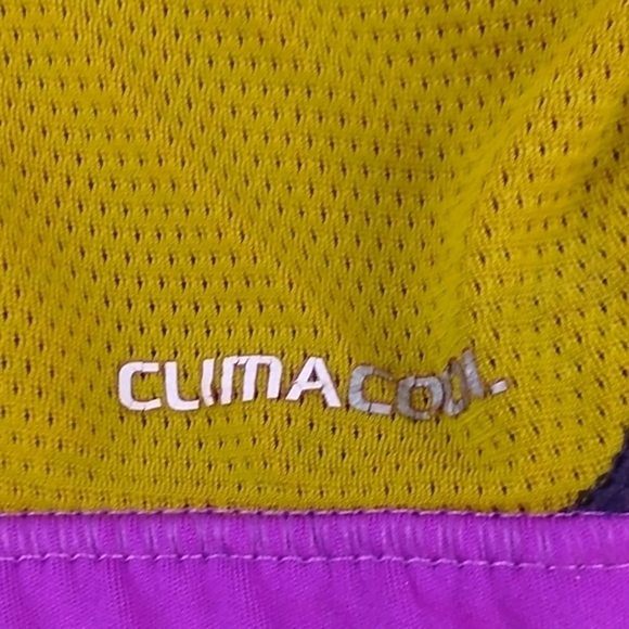 ADIDAS ATHLETE TECHFIT SPORTS BRA PURPLE N YELLOW - Picture 3 of 6